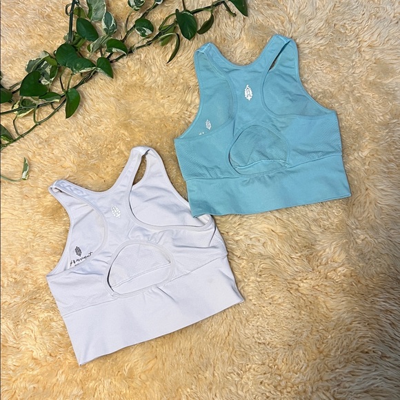 Women's Blue and White Sports Bras - Picture 2 of 8